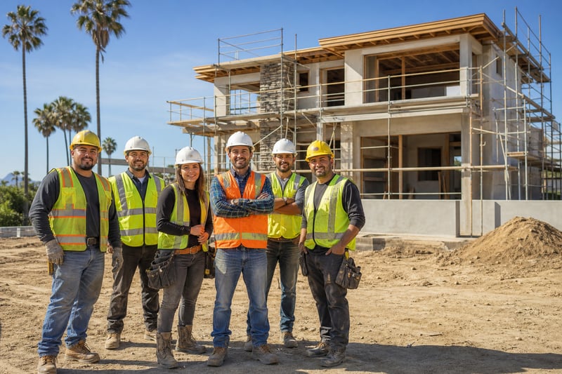 Construction Contractors On California Highway