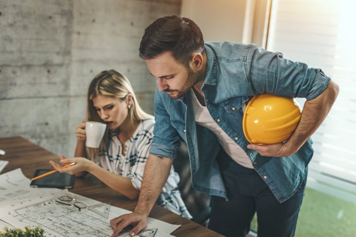Office construction workers